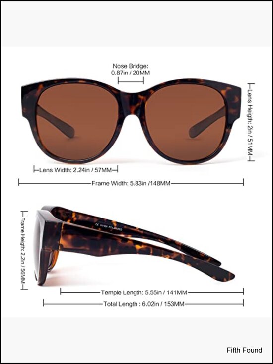 Polarized Fit Over Sunglasses UV Protection Lightweight Oversize